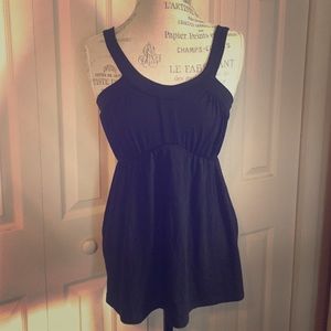 Black empire waist top