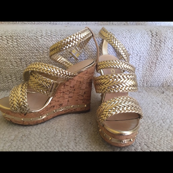Aldo gold cork wedges