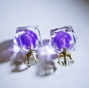 10 / $10 - double studs purple color earrings