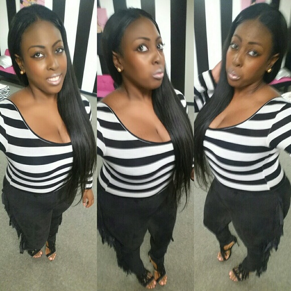 Black fringe pants
