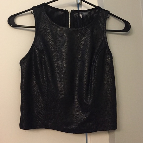 Snakeskin mesh back crop top