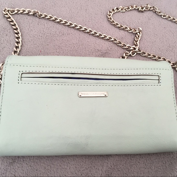 Rebecca Minkoff mint crossbody clutch on a chain - Picture 2 of 4