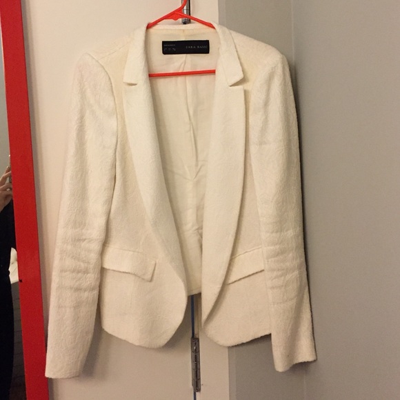 White textured blazer