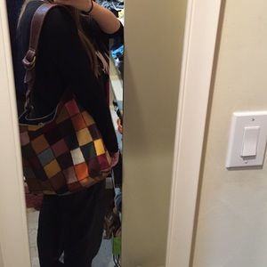 Lucky Brand multicolored patches shoulder bag