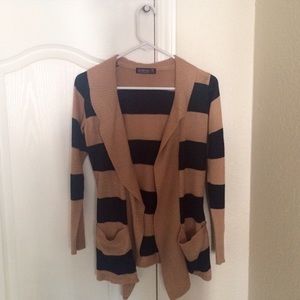 Black and Tan striped cardigan