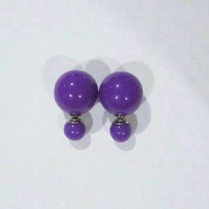 10 / $10 - Purple solid double studs earrings