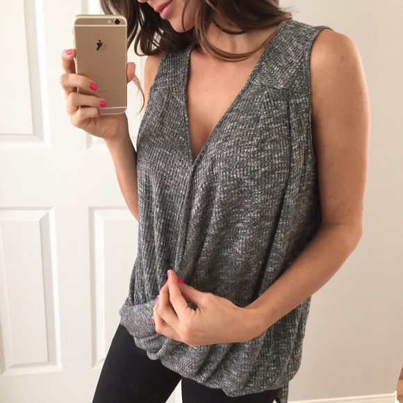 Sold • Grey Wrap Top - Picture 3 of 4