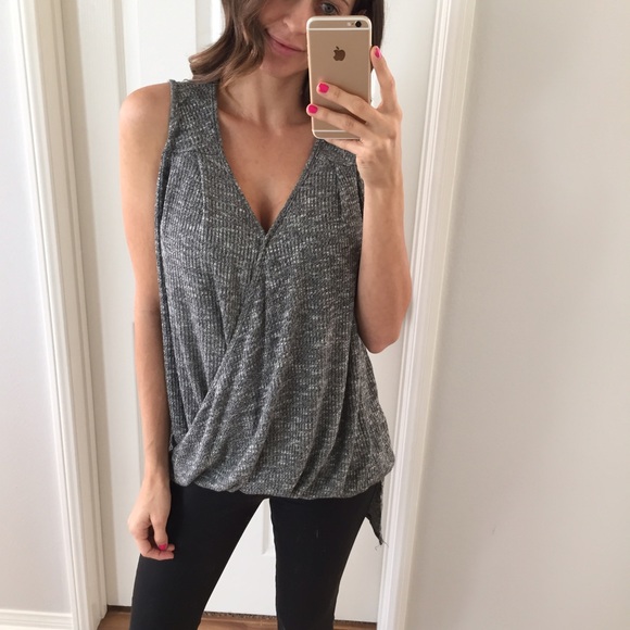 Sold • Grey Wrap Top - Picture 4 of 4
