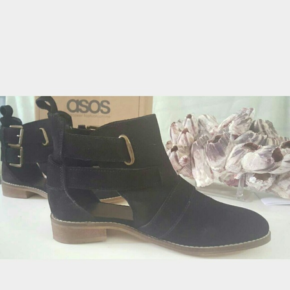 ASOS Shoes - ASOS Amy suede cut out boots