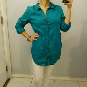 ****SOLD****H&M Linen boyfriend button down shirt