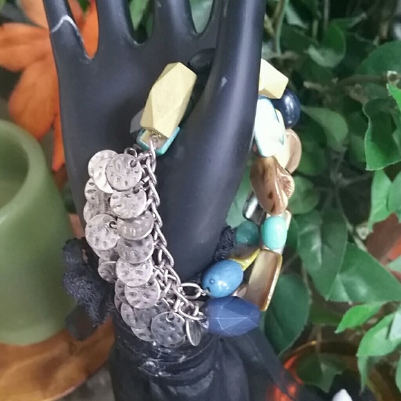 Stretch style multi. band beaded bracelet