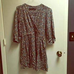 Floral faux wrap dress