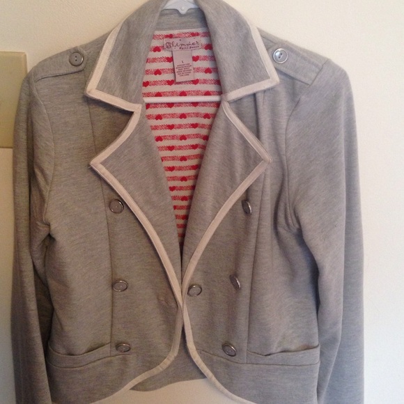 Gray and white blazer