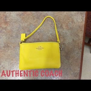 Coach Authentic Yellow Wristlet Pouch