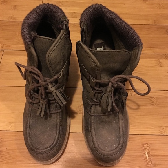 Dark green boots