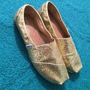 Sparkly Gold TOMS