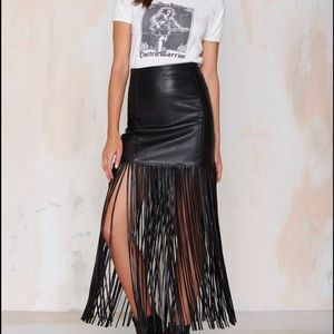 Nasty Gal Devil's Gate Fringe Skirt