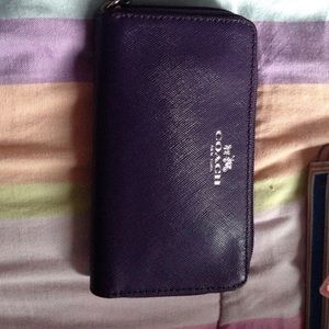 Dark purple coach wristlet