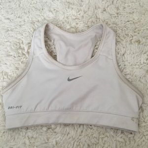 White Nike sports bra