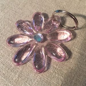 Pink Coach flower key ring authentic