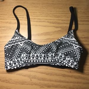 Black & White Print Bikini Top