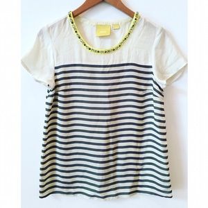 Anthropologie Maeve stripe blouse w/ gorgeous neck