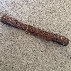 Brown braided belt