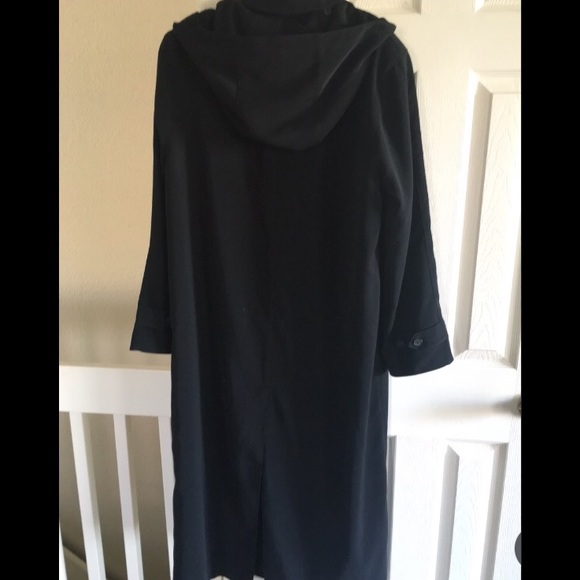 Talbots Black Cape Coat w Hood - Picture 2 of 5