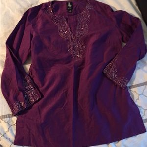 Bugle bead Tunic (cotton) size Small