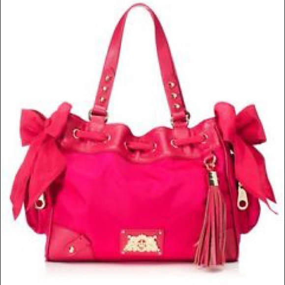 JUICY COUTURE PINK NYLON MALIBU DAYDREAMER BAG