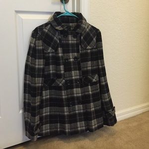 Black/gray plaid winter coat!