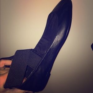 black flats with ankle band