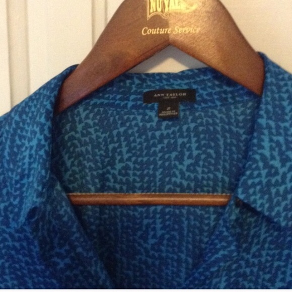 Blue Patterned Button down - Picture 2 of 3