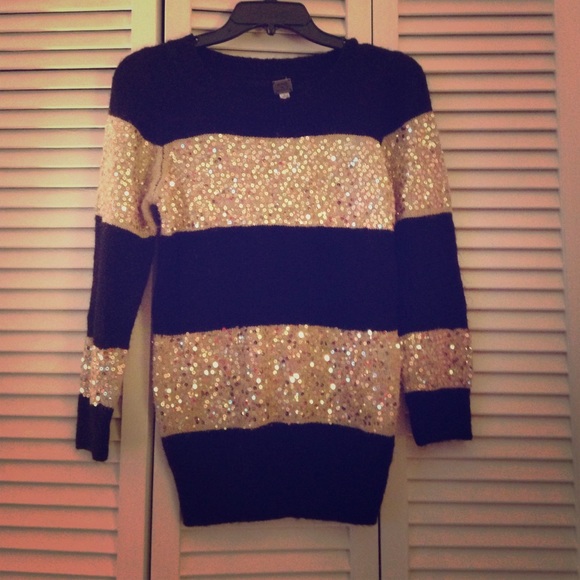 Black and Gold Sparkly Sweater
