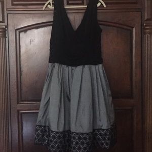 S.L.Fashions Black amd Grey Dress