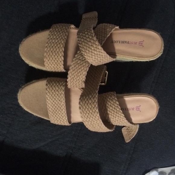 women's size 10. Ankle wrap espadrilles.