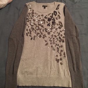 Leopard print sequin sweater