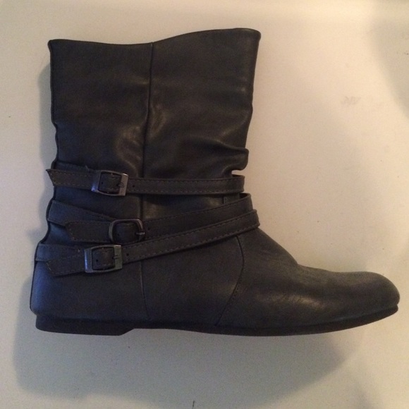Gray Booties with Buckles