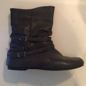 Gray Booties with Buckles