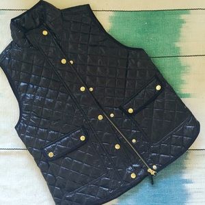 J Crew Shiny Quilted Field Puffer Vest