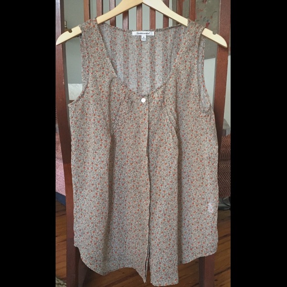 Floral sheer button blouse