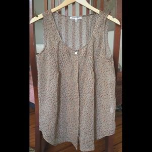 Floral sheer button blouse