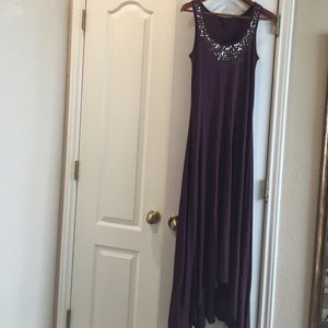 Soma purple sequin cotton maxi dress