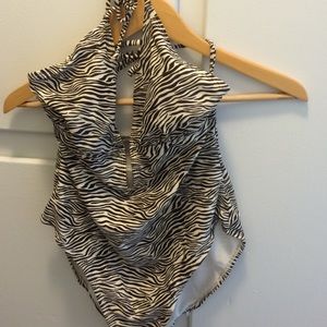 Zebra striped one piece