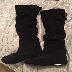 Black suede boots. Size 8.5