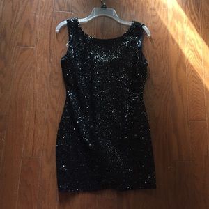 Dillard's Full-Sequin Black Dress