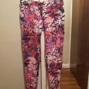 EXPRESS pink floral leggings