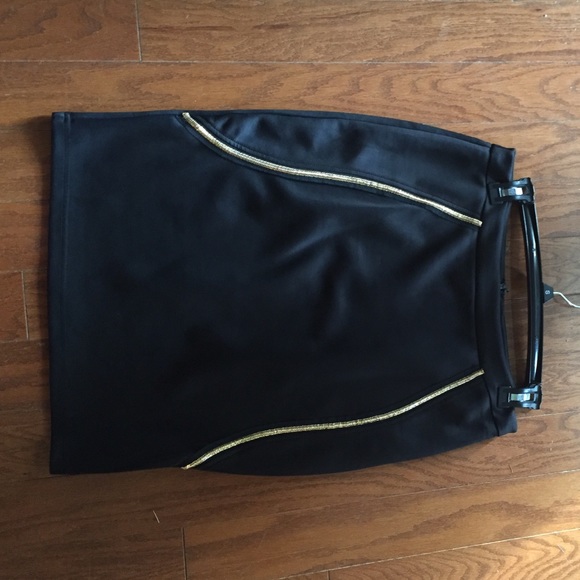 Black Skirt with Gold zippers on the side