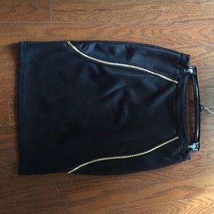 Black Skirt with Gold zippers on the side