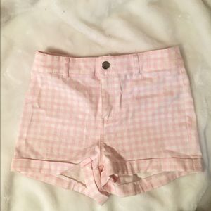 Pink & White Gingham Shorts